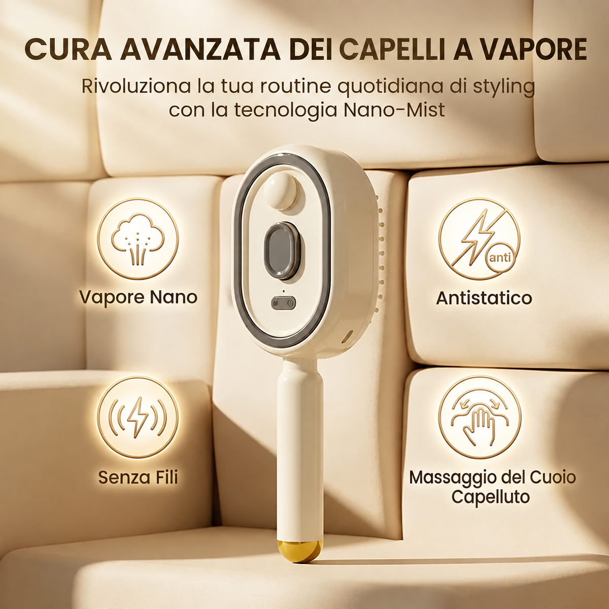 Spazzola Elettrica 3 in 1  - Styling  cura e massaggio in solo gesto