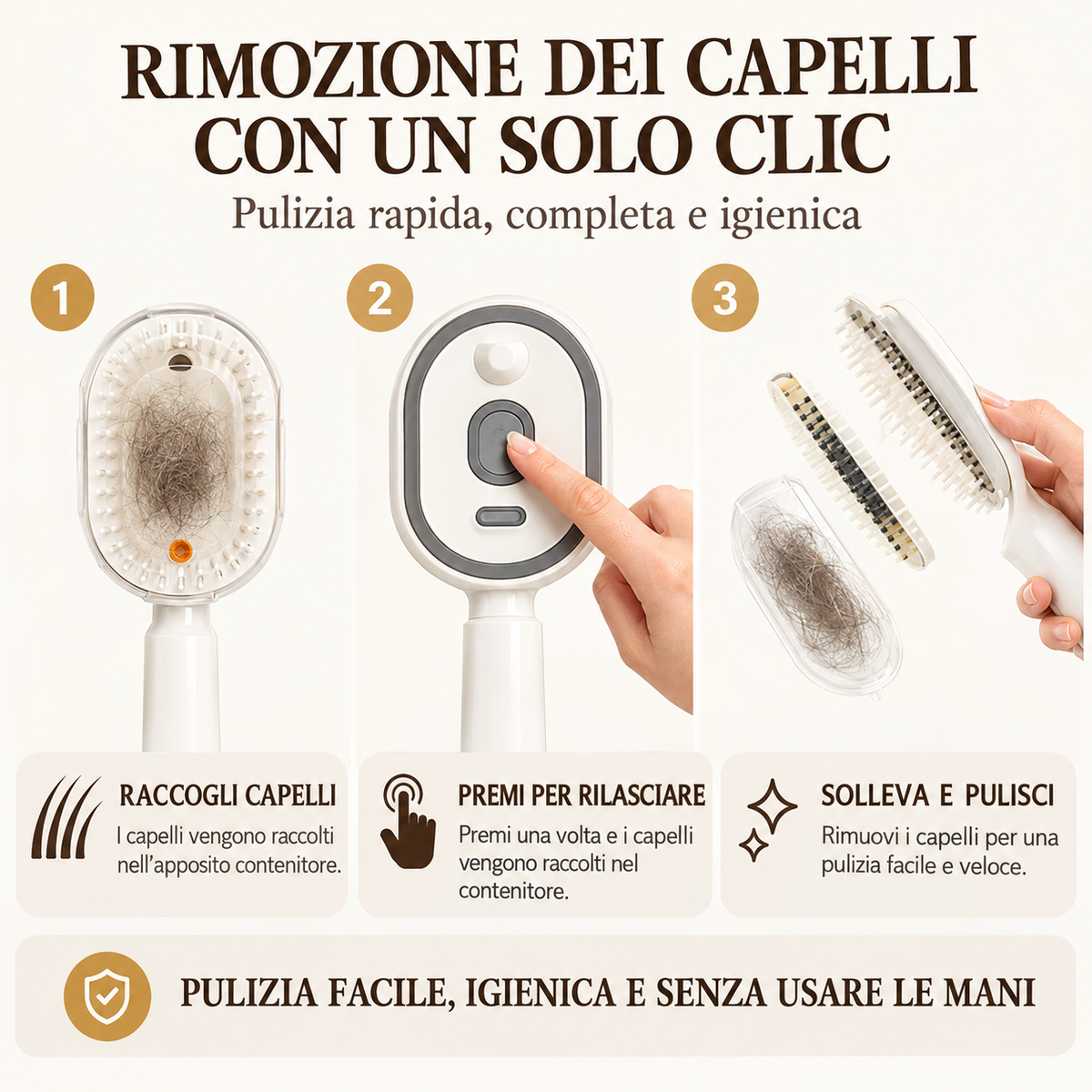 Spazzola Elettrica 3 in 1  - Styling  cura e massaggio in solo gesto